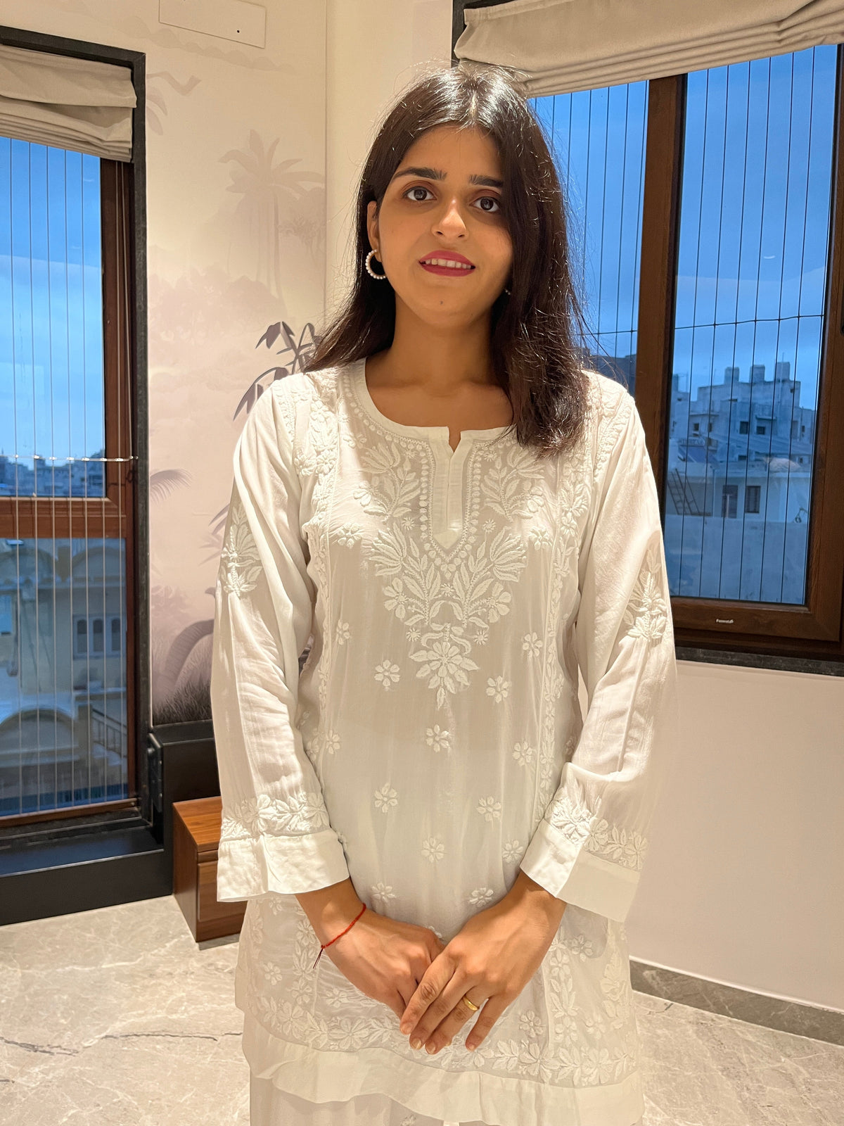 White Chikankari Kurtis for Independence Day: Celebrate in Timeless Elegance