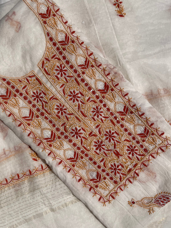 Unstitched Chikankari Suitpieces