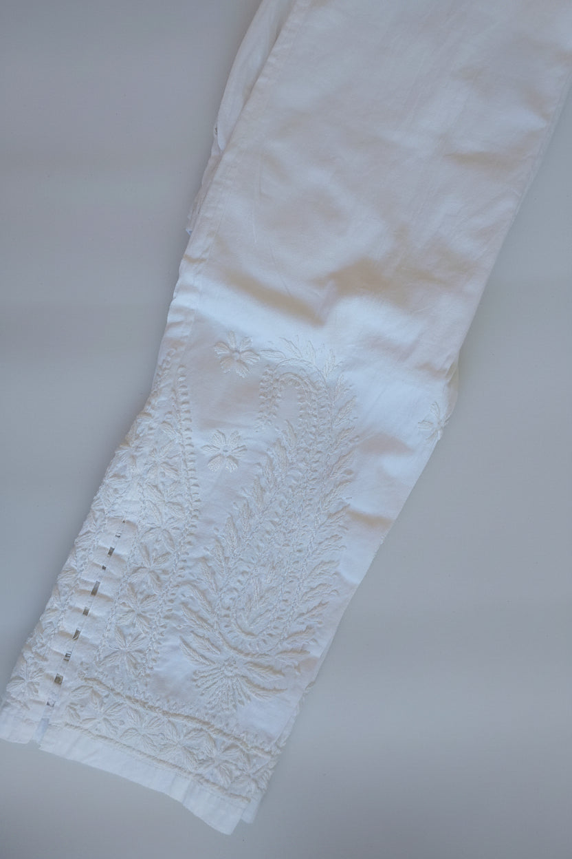White Chikankari Pants