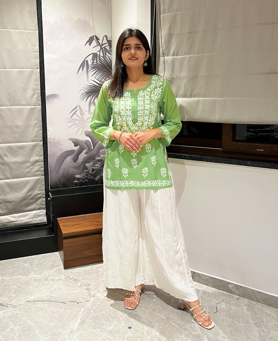Black Modal Cotton Chikankari Short Kurti – photo 7