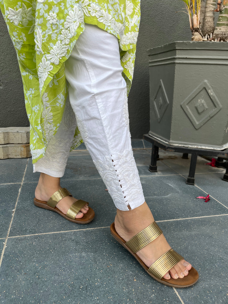 White Chikankari Pants