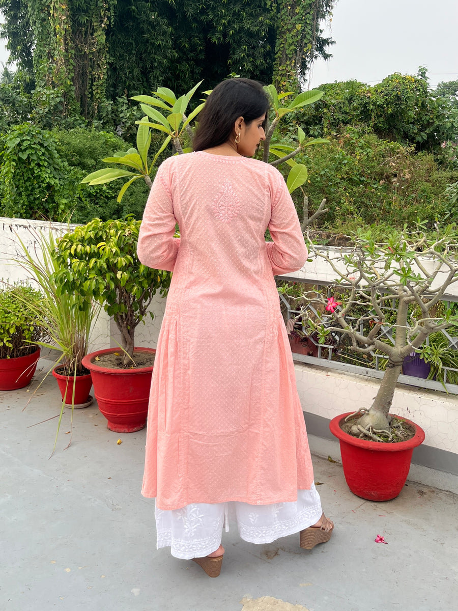 Cotton Dobby A line Chikankari Kurta
