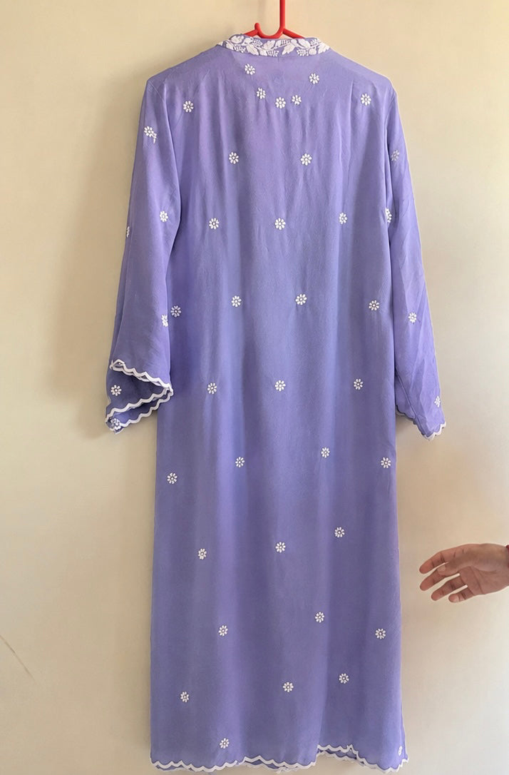 Black Modal Chikankari V-Neck Kurta Palazzo Set – photo 7